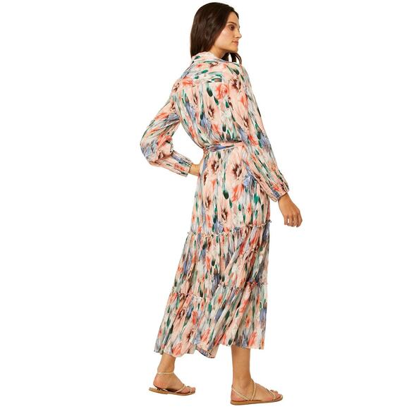 Misa Esmee Eden Floral Tiered Long Sleeve Maxi Dress Size: Small - Picture 2 of 9